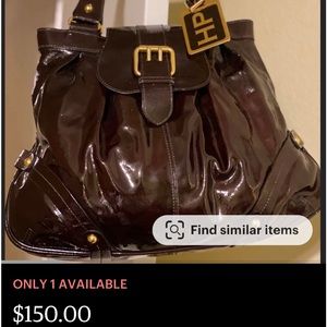 Vintage-throwback-Dooney and bourke-Hayden panitiera bag. purple patent leather